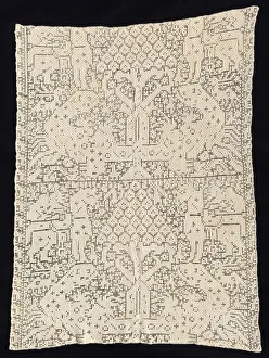 Panel with a Pattern of Trees and Unidentified Animals, 19th century. Creator: Unknown Panel with a Pattern of Trees and Unidentified Animals, 19th century. Creator: Unknown