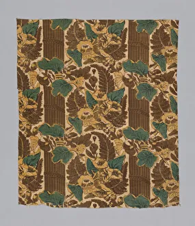 Floral Print Prints: Panel (Pillar Design), England, 1820s / 30s. Creator: Unknown
