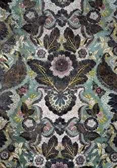 Silver Thread Prints: Panel (Showing Lace'Design), France, c. 1726. Creator: Unknown