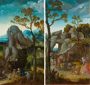 Antony Prints: Two panels of an altar: Temptation of Saint Anthony