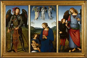 Archangel Raphael Gallery: Three Panels from an Altarpiece, Certosa, c. 1500. Artist: Perugino (ca. 1450-1523)
