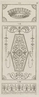 Panels of Ornament, nos. VII-VIIII ('Designs for Various Ornaments, pl. 4), May 1, 1777. Creator: Michelangelo Pergolesi. Panels of Ornament, nos. VII-VIIII ('Designs for Various Ornaments, pl. 4), May 1, 1777