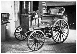 Panhard and Levassors petrol driven motor car, 1892 (1956) Panhard and Levassors petrol driven motor car, 1892 (1956)