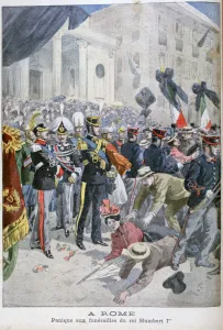 Pickpocket Prints: Panic at King Humberts funeral, Rome, 1900