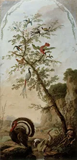 Jean Baptiste Pillement Prints: Panneau décoratif à sujets d'animaux