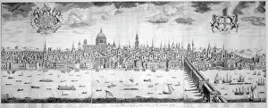 River Thames Collection: Panorama of the City of London, 1710. Artist