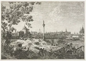 1697 1768 Prints: Panorama of a City on a River. Creator: Antonio Canaletto (Italian, 1697-1768)