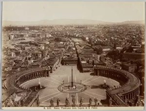 Panorama dalla Cupola di S. Pietro, Rome, c. 1860s. Creator: Unidentified Photographer