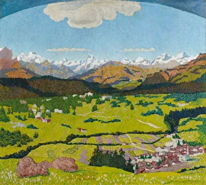 Panorama of Flims. Triptych, central panel, 1904. Creator: Giacometti, Giovanni (1868-1933)