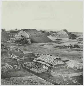 Wasteland Prints: Panorama of the fort of Issy-les-Moulineaux, 1871. Creator: Hippolyte Blancard