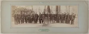 Albumin Paper Print Prints: Panorama: group portrait of the 1st battalion under Commander Baré