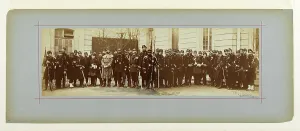 Albumin Paper Print Prints: Panorama / group portrait of soldiers, 1870. Creator: Andre-Adolphe-Eugene Disderi