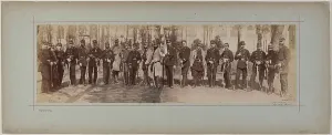 Albumin Paper Print Prints: Panorama: group portrait of soldiers, 1870. Creator: Andre-Adolphe-Eugene Disderi