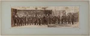 Albumin Paper Print Prints: Panorama: group portrait of soldiers, 1870. Creator: Andre-Adolphe-Eugene Disderi