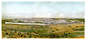 Fw Holland Gallery: Panorama of Jerusalem, c1870.Artist: W Dickens