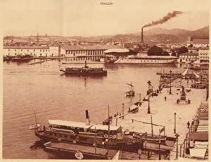 Black Smoke Gallery: Panorama of the Quais at Toulon, 1930. Creator: Unknown
