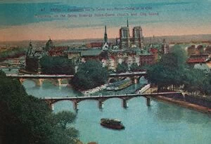 Papeghin Gallery: Panorama of the River Seine with Notre-Dame Cathedral and the Isle de la Cité