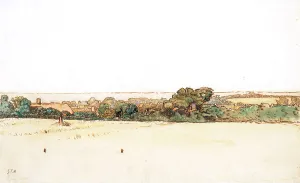 Jf Millet Prints: Panoramic Landscape: The Village of Gruchy