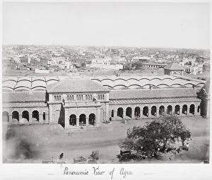 Bourne Samuel Prints: Panoramic View of Agra, Late 1860s. Creator: Samuel Bourne
