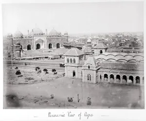 Bourne Samuel Prints: Panoramic View of Agra, Late 1860s. Creator: Samuel Bourne