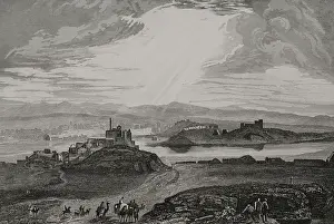Spirituality Prints: Panoramic view of the city alongside the Tigris River