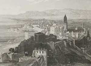Panorama Prints: Panoramic view of the city of Malaga
