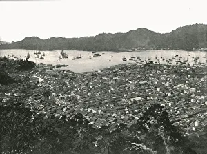 Nagasaki Prints: Panoramic view of the city, Nagasaki, Japan, 1895. Creator: Unknown