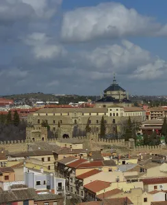 Hospital Prints: Panoramic view with the Hospital of Tavera, Toledo, Spain, 2022. Creator: LTL