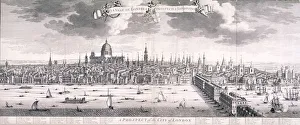 Joseph Smith Prints: Panoramic view of London, 1710. Artist: Benjamin Smith