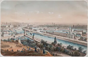 Moskva River Gallery: Panoramic view of Moscow, 1820s. Artist: Deroy, Isidore Laurent (1793-1886)