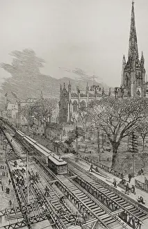Innovation Prints: Panoramic view of the new elevated railway