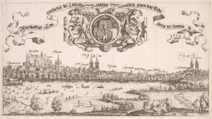 Panoramic View of Nuremberg: Center Portion, 1552. Creator: Hanns Lautensack (German, 1524-1566)