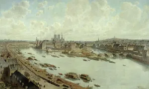 Lile De La Cite Prints: Panoramic view of Paris in 1588