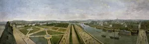 Panorama Prints: Panoramic view of Paris from the roof of the Pavillon de Flore