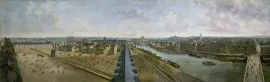 Panorama Prints: Panoramic view of Paris from the roof of the Pavillon de Flore