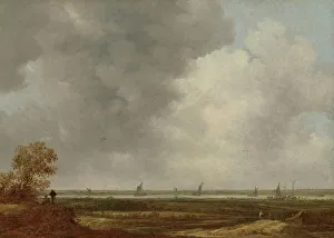 Josefsz Van Goyen Prints: Panoramic View of a River with Low-lying Meadows, in or after 1644. Creator: Jan van Goyen