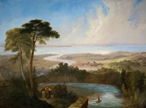 Panorama Prints: Panoramic View of the Severn Estuary, early-mid 19th century. Creator: Samuel Lines