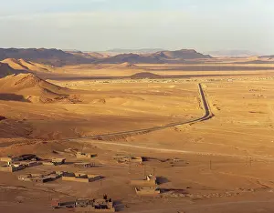 Panoramic view of the Syrian Desert, The Oasis of Palmyra, Syria, 1999. Creator: LTL