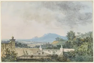 Louis Gabriel Moreau Prints: Panoramic View across a Terraced Park, 1780/1790. Creator: Louis Gabriel Moreau
