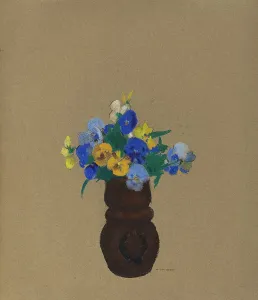 Redon Odilon Prints: Pansies, c. 1905. Creator: Odilon Redon