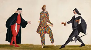 Harlequin Gallery: Pantalone, Arlecchino, Capitano, c. 1680