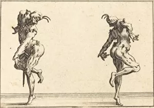 Pantalone Gallery: Two Pantaloons Dancing, c. 1617. Creator: Jacques Callot