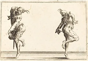 Pantalone Prints: Two Pantaloons Dancing, c. 1622. Creator: Jacques Callot