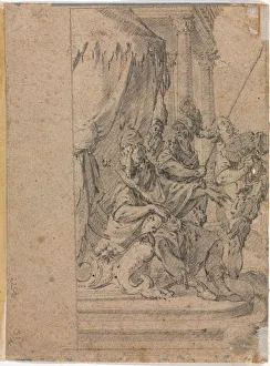 Panthea before Cyrus? (verso), 1655-1660?. Creator: Michel Dorigny (French, 1617-1665)