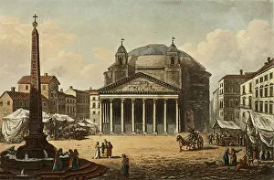 Aquatinthand Coloured Aquatint On Paper Gallery: The Pantheon, plate twenty-six from the Ruins of Rome, published June 9, 1798