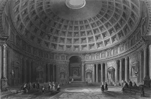 Emperor Hadrian Gallery: The Pantheon, Rome, 1841. Artist: E Challis