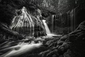 Running Water Gallery: Panther Creek Falls BW. Creator: Joshua Johnston