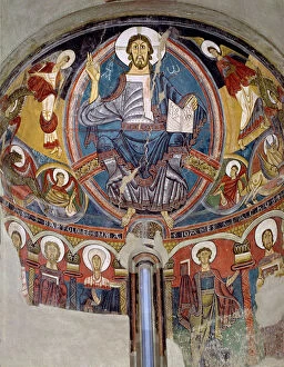 Catholic Collection: Pantocrator in the apse of the church of Sant Climent de Taüll in the Vall de Boi (Boi Valley)