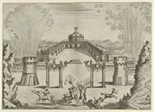 Celebrations Gallery: Pantomime with fireworks performed for the marriage of Emperor Leopold I to the Infanta Ma... 1666