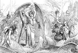 Adjusting Prints: The Pantomimes: preparing for the transformation scene, 1871. Creator: Unknown